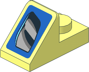 Slope Plate 45.73  2 x  1 with Black Air Vent on Blue Background Left Sticker
