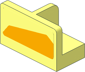 Panel  1 x  2 x  1 with Thin Central Divider and Rounded Corners with Orange Trapezoid on Transparent Background Right Sticker