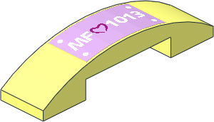 Slope Brick Curved  4 x  1 Double with License Plate "MF 1013" Sticker