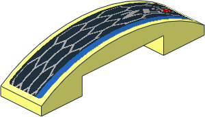 Slope Brick Curved  4 x  1 Double with Black Air Vent and ZL1 Logo on Blue Background Sticker