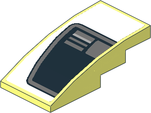 Slope Brick Curved  4 x  2 with Black Trapezoid on White Background Left Sticker