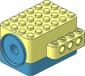 ~Electric Bluetooth Motor Body Assembly with Dark Azure Bottom and Drive Hub Support