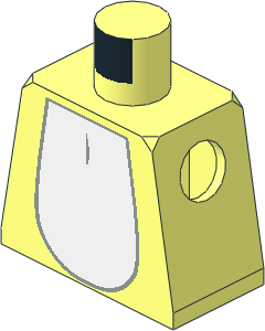 Minifig Torso with White Rabbit Chest and Tail Pattern