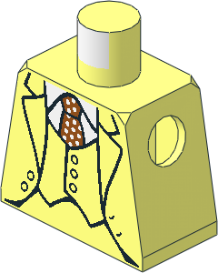 Minifig Torso with Three Piece Suit over Dark Orange Polka Dot Tie Pattern