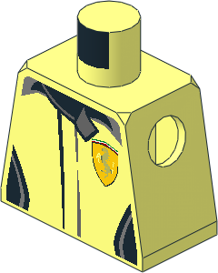 Minifig Torso with Race Suit with Ferrari Logos and Black Pockets and Waves Pattern