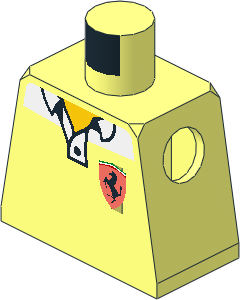 Minifig Torso with Ferrari Logo and White Collar Pattern