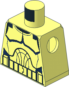 Minifig Torso with SW Armour Senate Commando Pattern