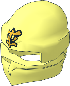 Minifig Hat Ninja Wrap Type 1 with Gold Logogram "Fire" Pattern