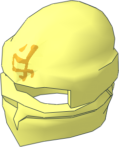 Minifig Hat Ninja Wrap Type 1 with Gold Logogram "Earth" Pattern