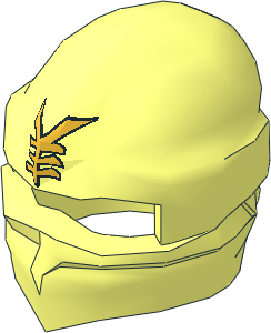 Minifig Hat Ninja Wrap Type 1 with Gold Logogram "Lightning" Pattern