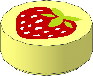 Tile  1 x  1 Round with Strawberry Pattern
