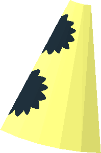 ~Minifig Hat Cone with Black Rim and Two Pom-Pom Pattern - Half