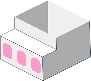 ~Minifig Hips and Legs Short with White Half Leg and Feet with Bright Pink Toes Pattern - Single Leg and Foot