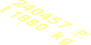 ~Sticker  0.8 x  1.9 with "240457 P" and "t 1880 kg" Common Pattern Print
