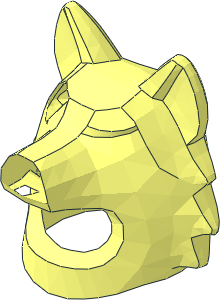~Minifig Mask Wolf without Patternable Surfaces