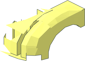 ~Vehicle Mudguard  3 x  4 x  1 1/3 with Curved Fenders - Half