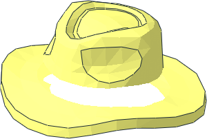 ~Minifig Hat with Hair, Fedora Outback Style with Wide Brim with Molded Band and Short Hair - Hat