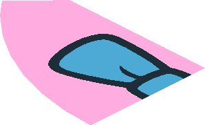 ~Electric Brick  4 x  4 x  0.667 Round - Top with  2 Studs with Dark Azure Bow on Bright Pink Pattern - Half