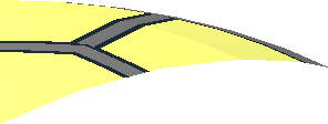 ~Dish  6 x  6 Inverted - No Studs with Handle with SW 8 Spoke Radial Cockpit with Yellow Triangles and Red Dots Pattern - 1/8th Centre