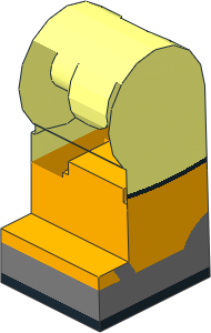 ~Minifig Leg Left with Brigh Light Orange Foot and Silver Sandals