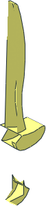 ~Minifig Sword Small with Curved Blade and Detailed Hilt Half