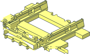 ~Train Track  9V Straight - Plastic Part, Common Asymetric Rail Areas