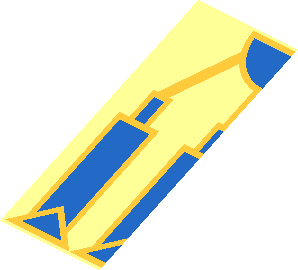 ~Slope Brick 33  3 x  2 with Blue and Gold Mechanical Pattern - Half