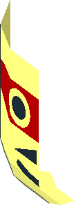 ~Minifig Head with Red Mask and Moustache Pattern - Half
