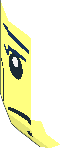 ~Minifig Head with Dark Blue Eyebrows, Cheek Lines, Frown and Chin Dimple Pattern - Half
