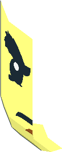 ~Minifig Head with Black Bussy Eyebrows, Chin Dimple and Frown Pattern - Half