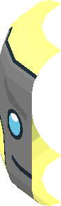 ~Minifig Head with Medium Azure Eyes and Silver Robot Face Pattern - Half