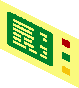 ~Green Computer Screen with Red/Green/Yellow Button