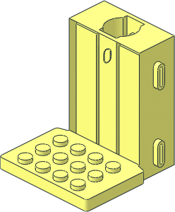 ~Brick  2 x  4 x  5 with Hole for Worm Screw  6L, Runners for Channels and Elevator Platform without Front