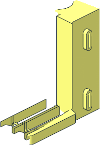 ~Brick  2 x  4 x  5 with Hole for Worm Screw  6L, Runners for Channels and Elevator Platform Half