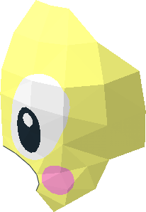 ~Animal Bird Chick Half with Bright Pink Cheeks and White Eyes Pattern