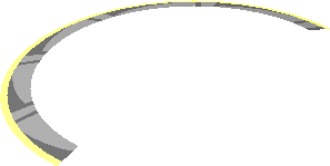~Dish 4 x  4 Inverted with Batman Logo on Yellow Background and Light and Dark Bluish Grey Fan Pattern - Rotational Symmetric Half