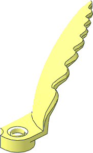 ~Plant Serrated Leaf with  1 x  2 Rounded Plate - Half