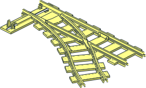 ~Train Track 6 Studs Wide Switch Point Right Base