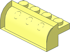 ~Brick  2 x  4 x  1.333 with Curved Top without Patternable Surface