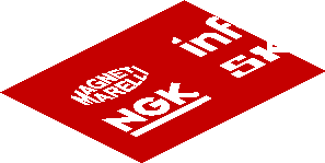 ~Sticker  0.8 x  4.0 with Logos on Red Background Right - Third Face