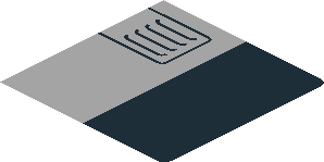 ~Sticker  1.8 x  3.8 with Black Air Vents in Grey Stripes on Black Background - One Half