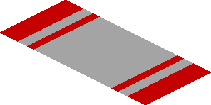 ~Sticker  0.8 x  1.9 with Grey Stripes on Red Background Right -  Third Face