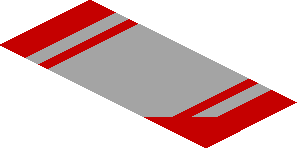 ~Sticker  0.8 x  1.9 with Grey Stripes on Red Background Right -  Fourth Face