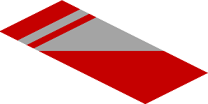 ~Sticker  0.8 x  1.9 with Grey Stripes on Red Background Right - Fifth Face