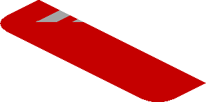 ~Sticker  0.8 x  1.9 with Grey Stripes on Red Background Right - Sixth Face