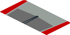~Sticker  4.0 x  1.8 with Ferrari Rectangular Badge and Black Air Vent on Red Background - First Face
