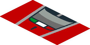 ~Sticker  4.0 x  1.8 with Ferrari Rectangular Badge and Black Air Vent on Red Background - Third Face