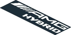 ~Sticker  1.0 x  3.8 with White Logos on Black Background Right - AMG Logo