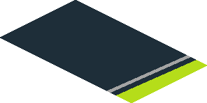 ~Sticker  1.8 x  4.0 with Black Trapezoid on Lime Background Right - Third Face