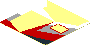 ~Sticker  1.8 x  1.8 with Black, Red and Grey Stripes and White 2 in Red Square on White Background Right - Common Part